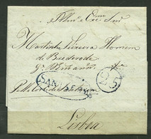 Portugal Prephilatelic Letter From Santarém To Lisbon - P1536 - ...-1853 Prefilatelia
