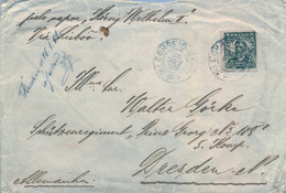 1910 , BRASIL , SOBRE CIRC. A DRESDEN , MAT. CORREIO / BAHIA , POR EL VAPOR " KÖNIG WILHELM II " , VIA LISBOA , TRÁNSITO - Cartas & Documentos