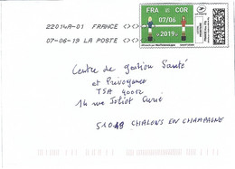 France 2019 Mon Timbre En Ligne Table Football Corea Cover - Brieven En Documenten