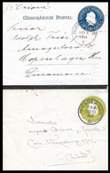 1901 ARGENTINA - 2 LETTERCARDS 5c + 15c - ARMADA . To DENMARK + LOCAL BUENOS AIRES - NEW YEAR GREETINGS - Covers & Documents