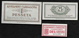 TARRAGONA. AÑO 1937. BONITO LOTE DE 3 BILLETES LOCALES. - Otros & Sin Clasificación