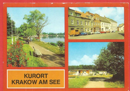Krakow Am See, Kr. Güstrow, Promenade, Markt, Bungalowsiedlung - Krakow