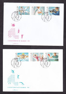 Liechtenstein: 3x FDC First Day Cover, 1999, 9 Stamps, Sports, Judo, Tennis, Swim, Volleyball, Cycling (traces Of Use) - Briefe U. Dokumente