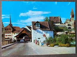 Bremgarten AG Holzbrücke/ Oldtimer Auto - Bremgarten