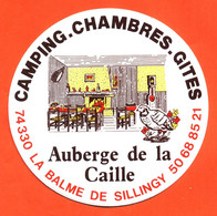 Autocollant  " Auberge De La Caille Camping Chambres Gites à La Balme De Silingy 74330 " - Aufkleber