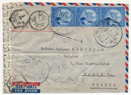 EGYPTE - Enveloppe Affr Composé Du Caire - 1959 - Bande Et Cachets De Censure - Storia Postale
