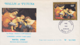 Enveloppe  FDC  1er  Jour  WALLIS  Et  FUTUNA    Oeuvre  De  Lorenzo  LOTTO   Noël    1980 - FDC