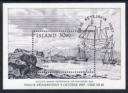 ICELAND 1987 Stamp Day Block  Cancelled.  Michel Block 8 - Blocchi & Foglietti
