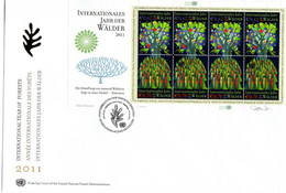 Nations Unies 2011 - FDC Année International Des Forêts (Vienne) Avec Bloc De 8 Timbres  - Neuf ** - Ongebruikt