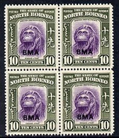 151865	North Borneo 1945 BMA Overprinted On Orang-Utan 10c Block Of 4 U/M  SG326 - Brunei (1984-...)