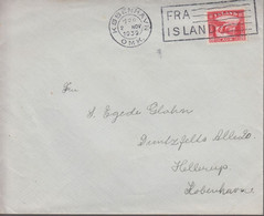 1939. ISLAND. 20 Aur GULLFOSS On Ship Mail Cover To Hellerup, København Cancelled FRA... () - JF366961 - Covers & Documents