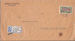 1930. ISLAND.  50 AUR Vik Solo On R-cover From RIKISUTVARPID REYKJAVIK To Króksfjarda... (MICHEL 117 ) - JF366985 - Covers & Documents