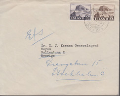 1950. Work And Views. 2 Kr. + 5 Aur On Cover To Sweden From REYKJAVIK 5.1.55. (Michel 269+) - JF367014 - Lettres & Documents