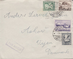 1956. Electric Power Plants And Waterfalls. 1,50 Kr. + 5, 10 AND 70 AUR On Cover To V... (Michel 306+) - JF367015 - Lettres & Documents