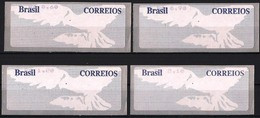 BRAZIL  Nº SE66/69   -  White Dove  With Gray Background    4v -  2007 -  MINT - Automatenmarken (Frama)