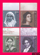 MOLDOVA 2020 Famous People Celebrities Personalities Changed World History Teresa Raphael Nightingale Beethoven 4v MNH - Mother Teresa