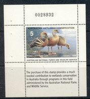 Australia 1989 Australian Parks & Wildlife Services Whistling Duck Donation Sheetlet MUH - Cinderella