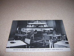 1940s GRILL ROOM, LE ELBON CLUB, HOTEL CATARACT, SIOUX FALLS SD. POSTCARD - Sioux Falls