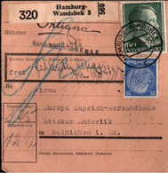 ! 1942 Hamburg Wandsbek Nach Hainichen, Paketkarte, Deutsches Reich, 3. Reich - Brieven En Documenten