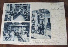 1900 Gruss Aus Dem Restaurant Luxhof CPA DR Deutsches Reich Alsace Barr MÜLHAUSEN I. Elsass Barr - Hotel's & Restaurants