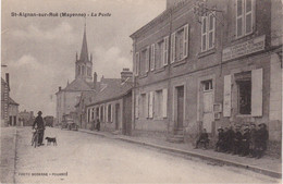 SAINT-AIGNAN-sur-ROÊ - La Poste - Enfants - Homme, Son Vélo, Son Chien - Saint Aignan Sur Rö