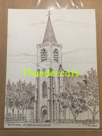 ORIGINELE GROTE TEKENING DOOR PAUL GHYSELEN GHIJSELEN 1990 KAASKERKE ST BARTHOLOMEUSKERK CAESKERKE - Dessins