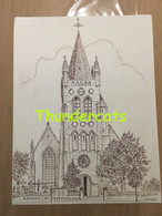 ORIGINELE GROTE TEKENING DOOR PAUL GHYSELEN GHIJSELEN 1990 RENINGE RENINGHE ST GERTRUDISKERK - Dessins