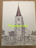 ORIGINELE GROTE TEKENING DOOR PAUL GHYSELEN GHIJSELEN 1992 RAMSKAPELLE KNOKKE HEIST ST VINCENTIUSKERK - Dessins