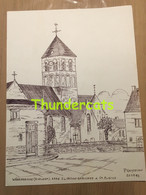 ORIGINELE GROTE TEKENING DOOR PAUL GHYSELEN GHIJSELEN 1992 WAARMAARDE AVELGEM KERK O L VROUW GEBOORTE & ST ELIGIUS - Dessins