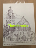 ORIGINELE GROTE TEKENING DOOR PAUL GHYSELEN GHIJSELEN 1992 ROESELARE ROESELAERE ST JOZEFSKERK - Dessins