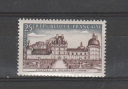 FRANCE / 1957 / Y&T N° 1128 ** : "Touristique" (Château De Valencay - Indre) X 1 - Unused Stamps