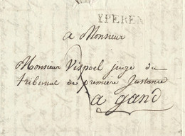 L Datée De Aerdeghem 1817 Marque YPEREN + 3 Pour Gand - 1815-1830 (Periodo Holandes)