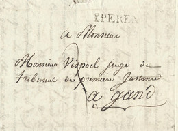 L Datée De Aerdeghem 1817 Marque YPEREN + 3 Pour Gand - 1815-1830 (Hollandse Tijd)
