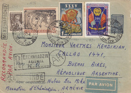 REGISTERED COVER. 20 8 54. ARMENIE ETCHMIADZIN TO ARGENTINA. - Armenien