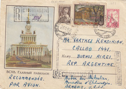 REGISTERED COVER. 26 1 56. ARMENIE ETCHMIADZIN TO ARGENTINA. BACK 1 STAMP - Armenia