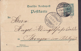 Deutsche Reichspost Postal Stationery Ganzsache Entier 5 Pf. BONNDORF (Baden) 1895 THIENGEN (Amt Waldshut) (Arr.) - Postkarten