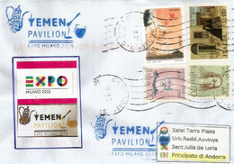 YEMEN. EXPO UNIVERSELLE MILANO 2015. (le Café), Lettre Du Pavillon Du Yemen à MILAN, Adressée En Andorre - 2015 – Milaan (Italië)