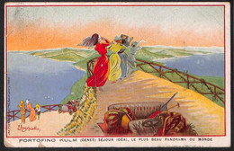 Lib596  - VINTAGE Illustrated ADVERTISING POSTCARD  - PUBBLICITARIA Illustrata:   Cappiello PORTOFINO KULM Hotel 1912 - Cappiello