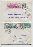 GABON 1975 - Affranchissement Sur 2 Lettres Pour La France - Train Chemin De Fer - Gabun (1960-...)