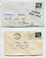 CANADA - 2 Lettres Avec Griffe "Canada Port Payé " - Timbre De Carnet Et Timbre De Feuille - Otros & Sin Clasificación