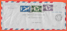 NOUVELLE CALEDONIE LETTRE DE 1949 DE NOUMEA POUR SAN FRANCISCO - Andere & Zonder Classificatie