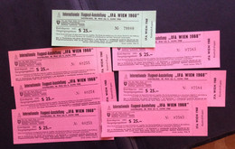 AUSTRIA,  « IFA WIEN 1968 », 7 ORIGINAL ENTRANCE TICKETS, Vienna , 1968 - Autres & Non Classés