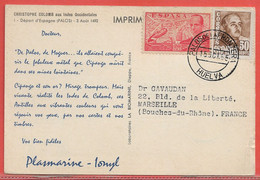 ESPAGNE CARTE PHARMACEUTIQUE DE 1955 DE HUELVA - Sonstige & Ohne Zuordnung