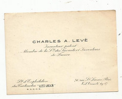 Carte De Visite ,Charles A. Levé , Inventeur Palent ,membre De La Sté Des Savants Et Inventeurs De France, Paris - Cartes De Visite