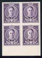 77590      Great Britain 1937 KG6 Waterlow Full-face Essay In Violet, Imperf Block Of 4 Unmounted Mint - Essays, Proofs & Reprints