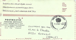 Canada 1985 CFPO 5002 UNDOF Golan Heights Peacekeeping Military Forces Air Letter Cover - Militaria