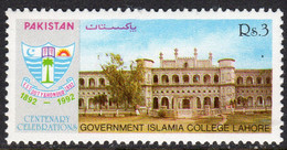 Pakistan 1992 Centenary Of Islamia College, Lahore, MNH, SG 875 (E) - Pakistan