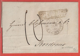 ETATS UNIS LETTRE DE 1837 DE BALTIMORE POUR BORDEAUX FRANCE - …-1845 Voorfilatelie