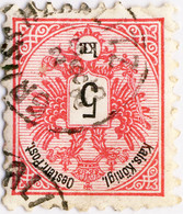 AUTRICHE / AUSTRIA 1885 "GROSS HERRLITZ" (gfj Klein 1467a) /Mi.46 P9 1/2 (Czech) - Gebraucht