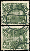 AUTRICHE / AUSTRIA 1912 Mi.148v (x2) Used "BOSKOVICE * BOSKOVITZ / B" (CZECH) - Oblitérés